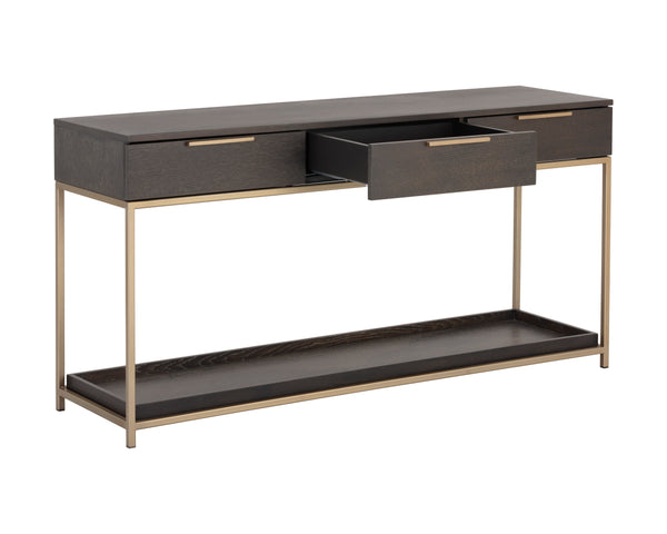 Rebel Console Table With Drawers   Gold
