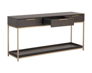 Rebel Console Table With Drawers   Gold