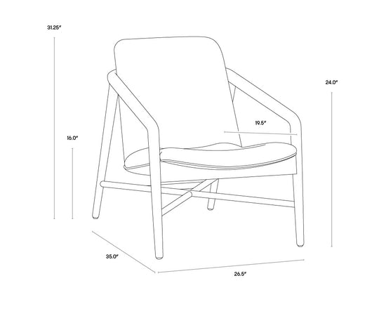 Cinelli Lounge Chair  Ash Grey