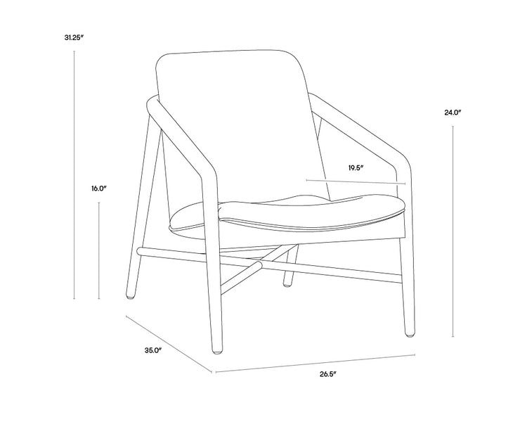 Cinelli Lounge Chair  Ash Grey