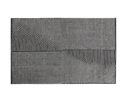 Serene Handwoven Rug  Black / White  5' X 8'