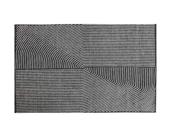 Serene Handwoven Rug  Black / White  5' X 8'