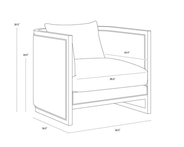 Chloe Lounge Chair  Distressed Brown