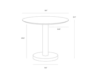 Monaco Bistro Table  Gold - 35.5"