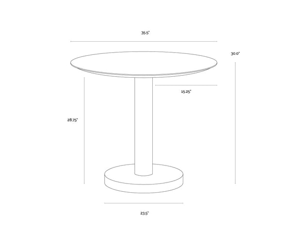 Monaco Bistro Table  Gold - 35.5"