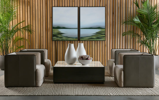 Lakeside Views (Set Of 2)  36" X 48"  Black Floater Frame