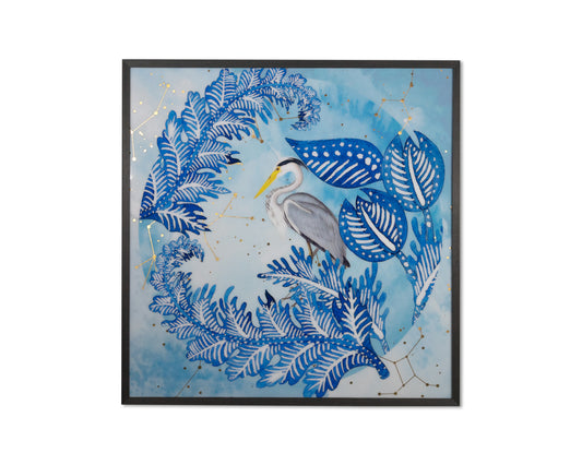 Blue Heron  48" X 48"  Charcoal Frame