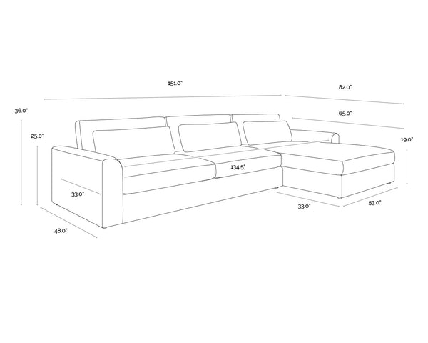 Merrick Sofa Chaise Raf