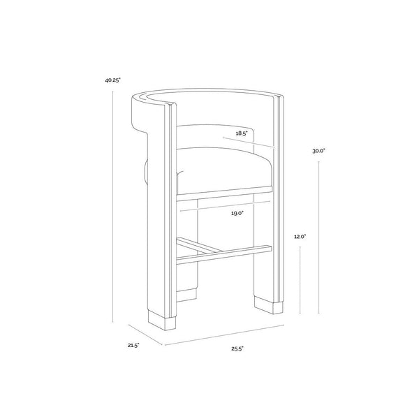 Adamina Barstool - Rhea Light Barley