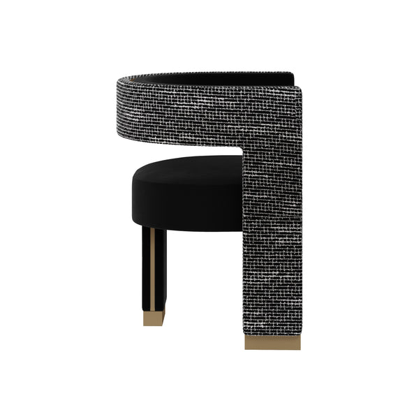 Adamina Dining Armchair - Abbington Black / Hobbes Night