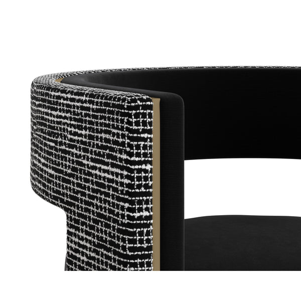 Adamina Dining Armchair - Abbington Black / Hobbes Night