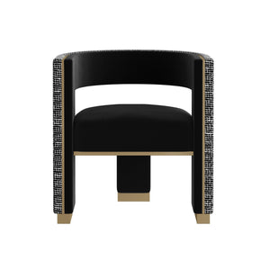 Adamina Dining Armchair - Abbington Black / Hobbes Night