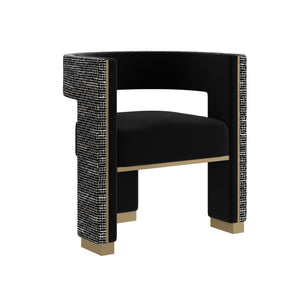 Adamina Dining Armchair - Abbington Black / Hobbes Night