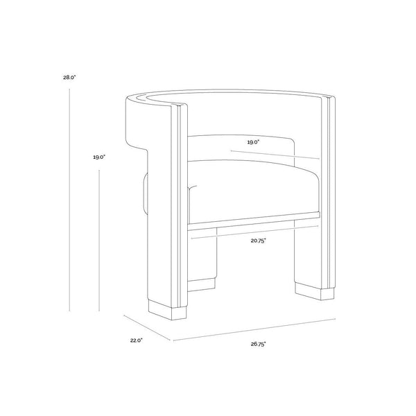 Adamina Dining Armchair - Abbington Black / Hobbes Night