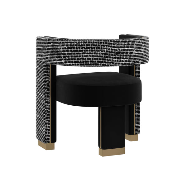 Adamina Dining Armchair - Abbington Black / Hobbes Night