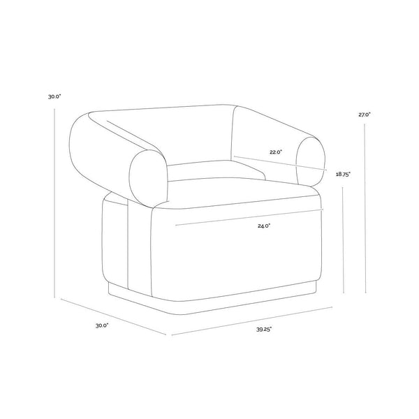 Aggie Swivel Lounge Chair - Copenhagen Olive