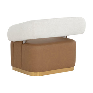 Aggie Swivel Lounge Chair - Milliken Cognac / Rhea Light Barley