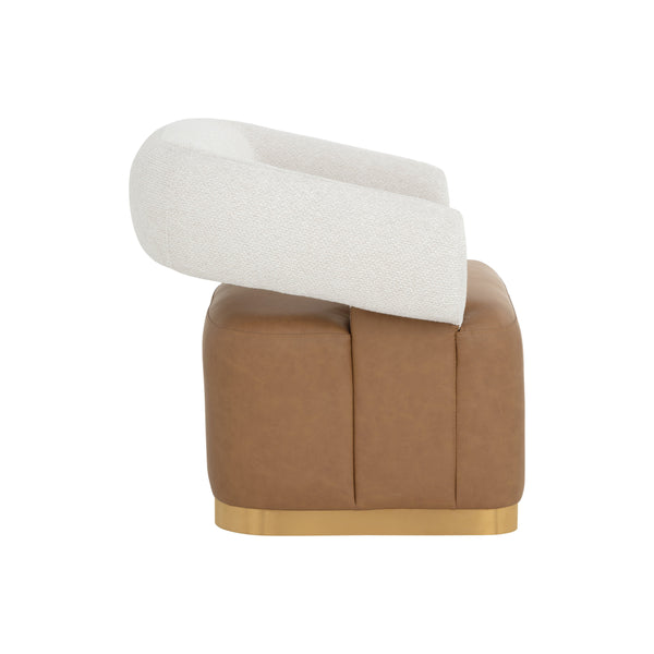 Aggie Swivel Lounge Chair - Milliken Cognac / Rhea Light Barley