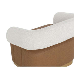 Aggie Swivel Lounge Chair - Milliken Cognac / Rhea Light Barley