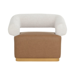 Aggie Swivel Lounge Chair - Milliken Cognac / Rhea Light Barley