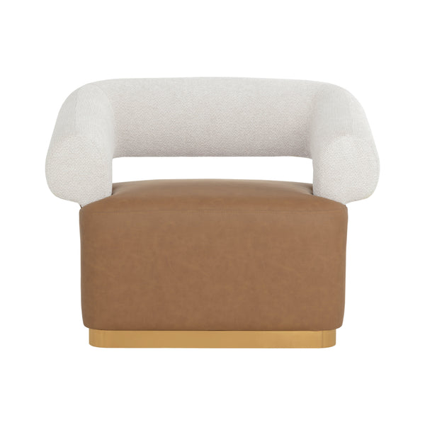 Aggie Swivel Lounge Chair - Milliken Cognac / Rhea Light Barley