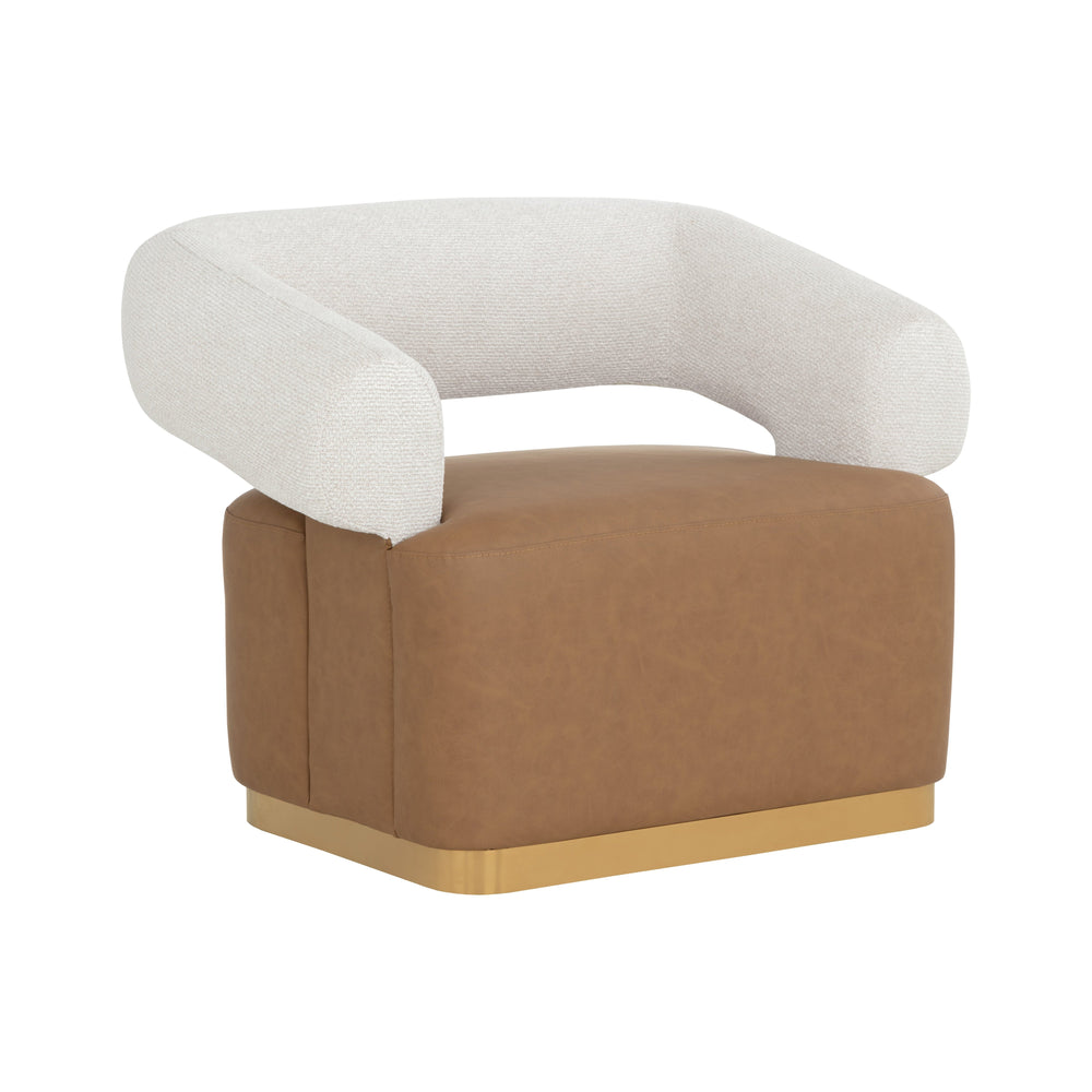 Aggie Swivel Lounge Chair - Milliken Cognac / Rhea Light Barley