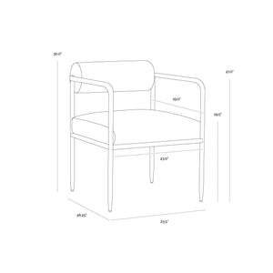 Ajani Dining Armchair - Tan Leather