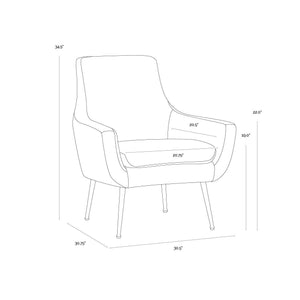 Aletta Lounge Chair - Nono Tapenade Gold