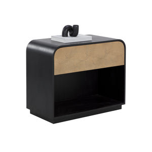 Algarve Nightstand - Black / Champagne Gold