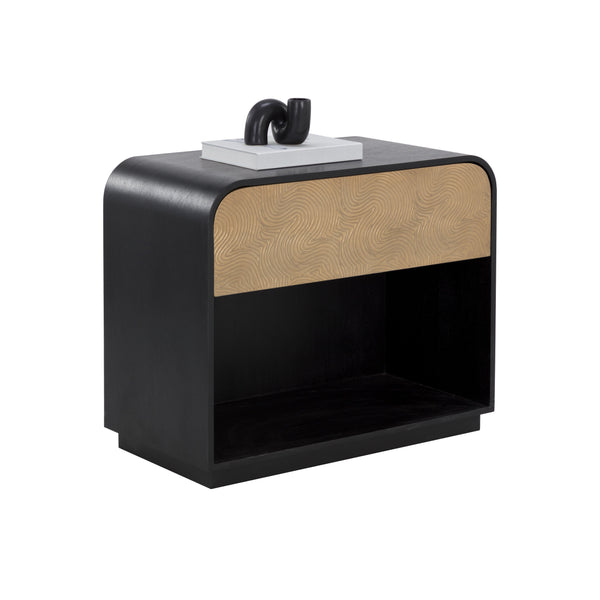 Algarve Nightstand - Black / Champagne Gold