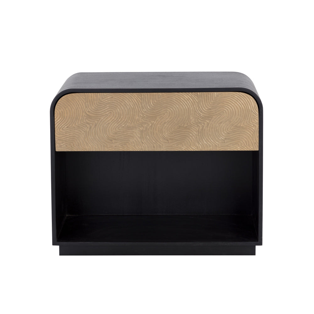 Algarve Nightstand - Black / Champagne Gold