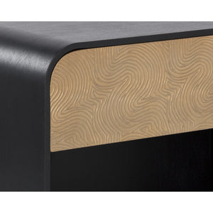 Algarve Nightstand - Black / Champagne Gold