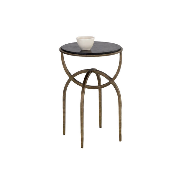 Alicent End Table - Black Marble
