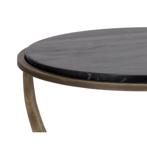 Alicent End Table - Black Marble