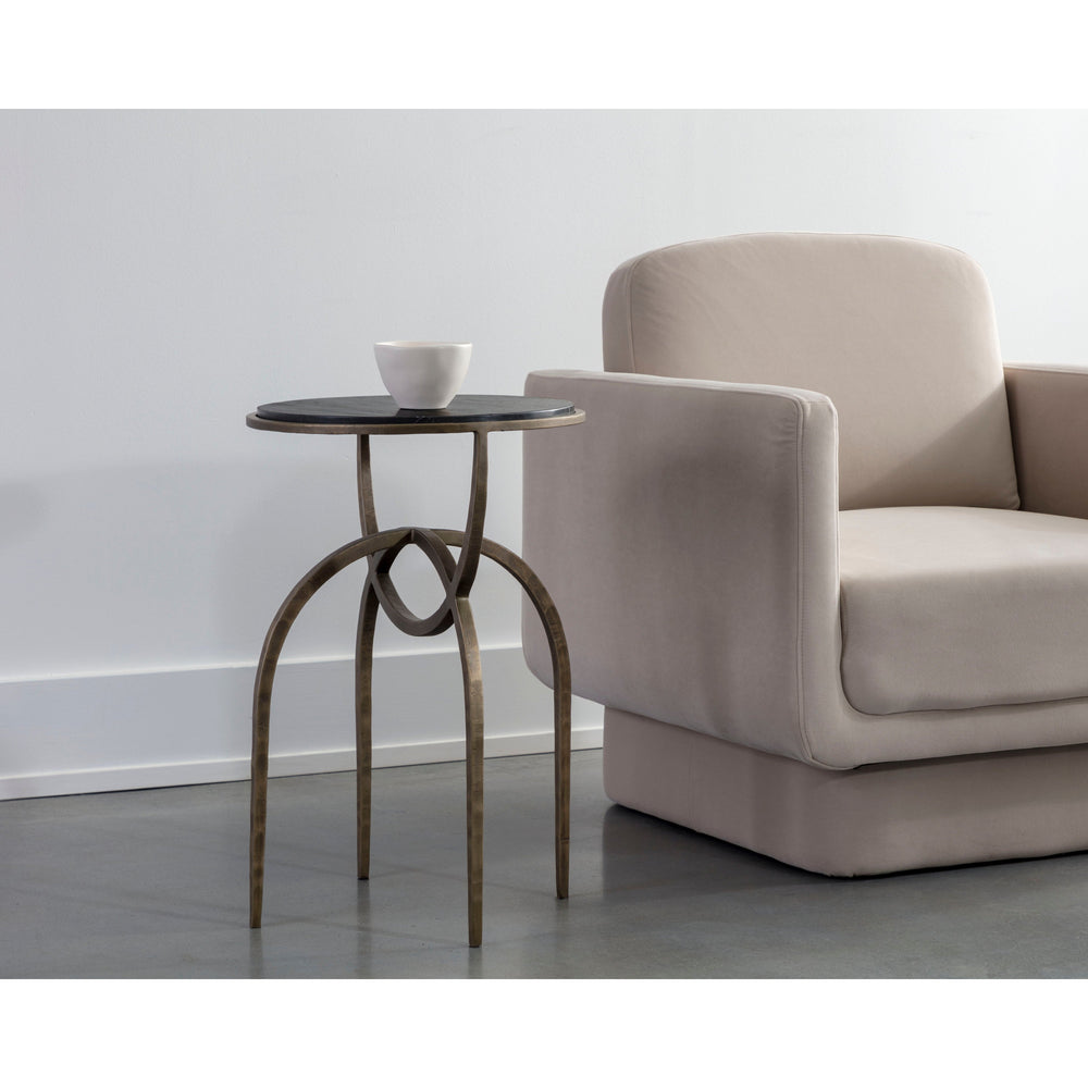 Alicent End Table - Black Marble