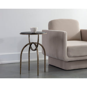 Alicent End Table - Black Marble