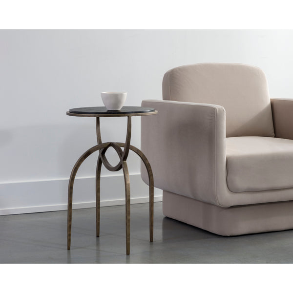 Alicent End Table - Black Marble