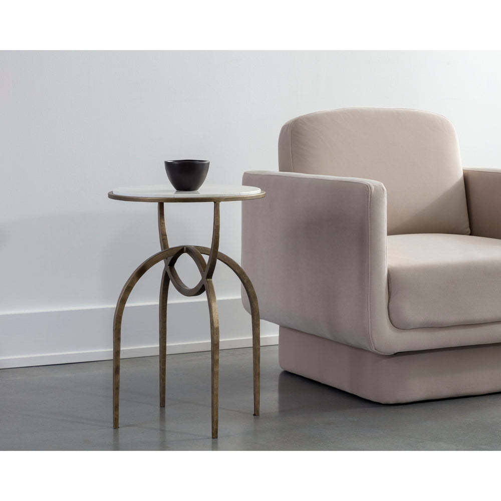 Alicent End Table - White Marble