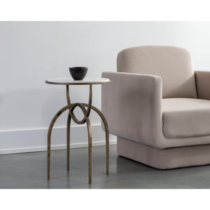 Alicent End Table - White Marble