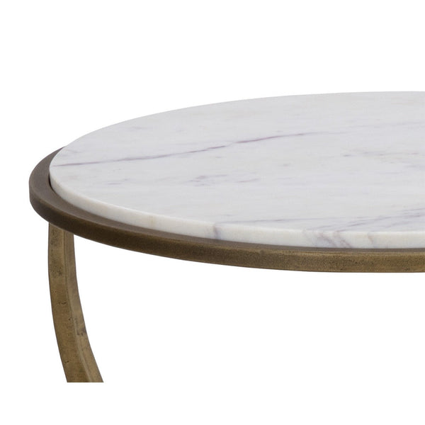 Alicent End Table - White Marble