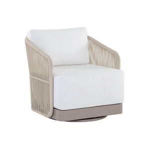 Allariz Swivel Armchair - Greige - Stinson White