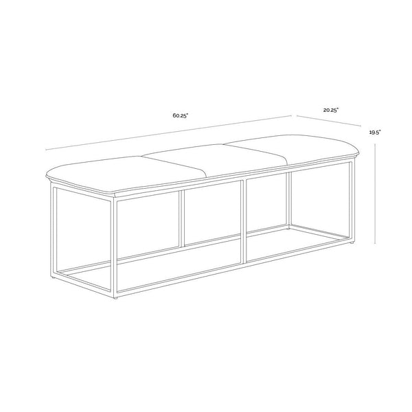 Alley Bench - Rustic Bronze - Piccolo Pebble