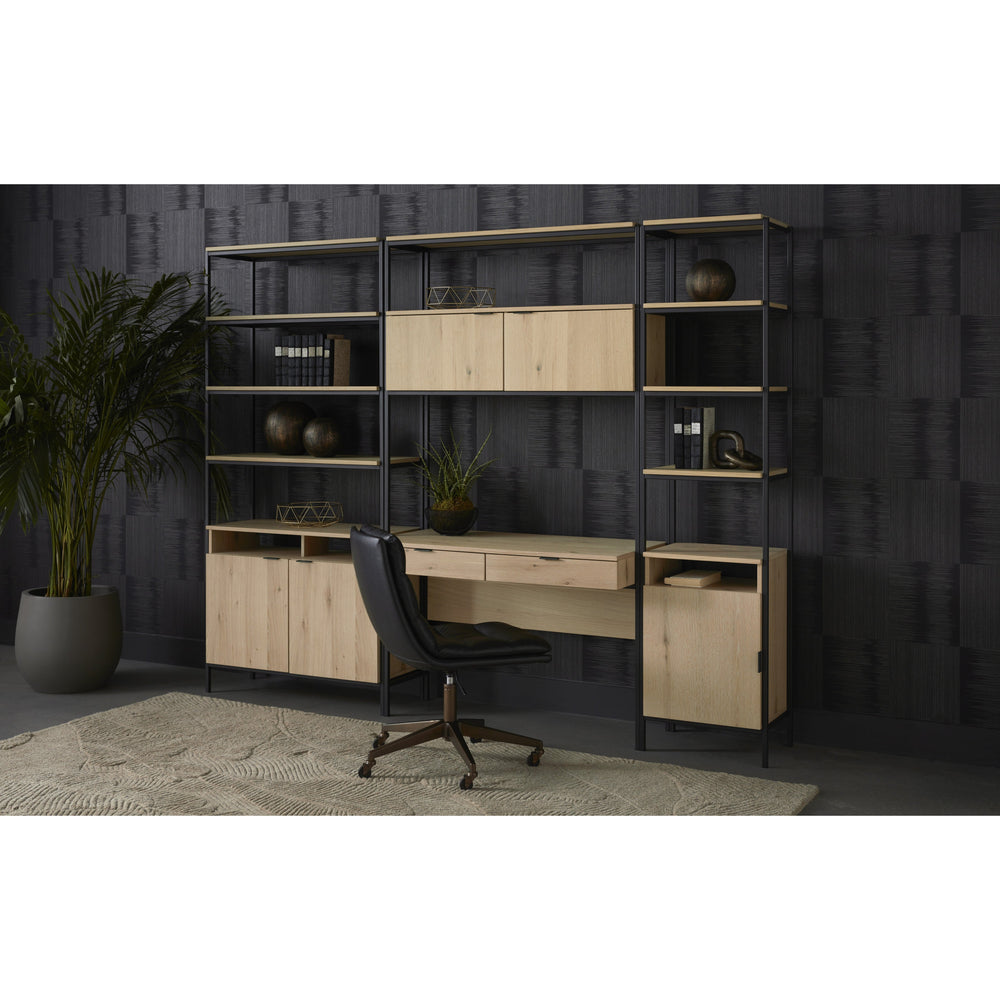 Ambrose Modular Wall Desk - Rustic Oak - Black