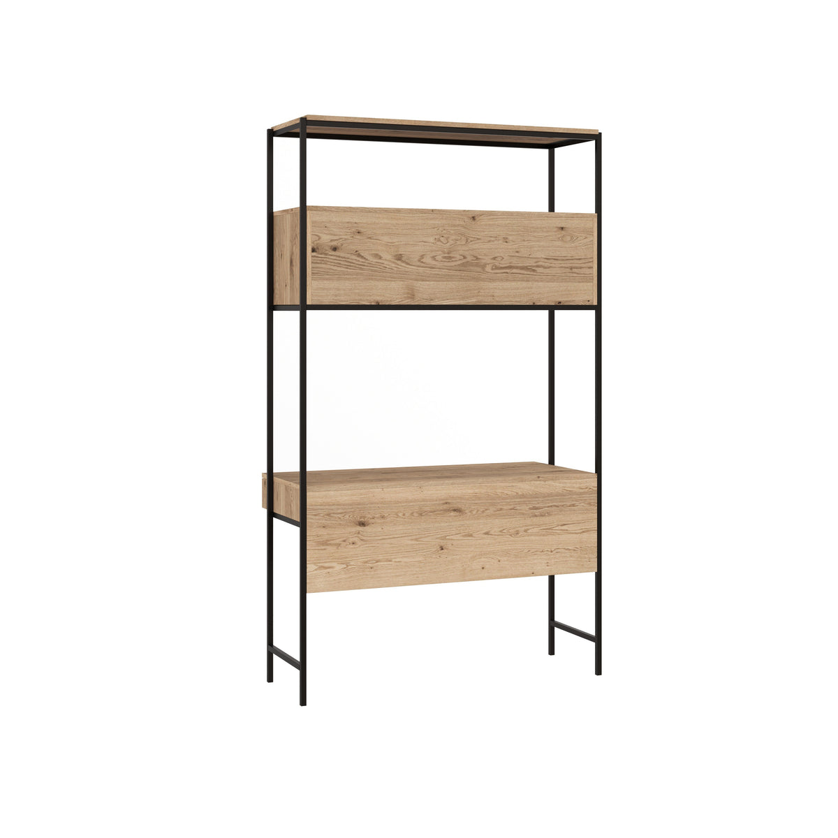 Rustic Modular Desk Ambrose Modular Wall Desk - Rustic Oak - Black