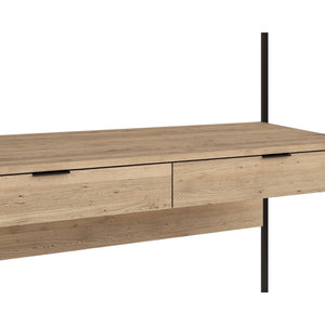 Ambrose Modular Wall Desk - Rustic Oak - Black