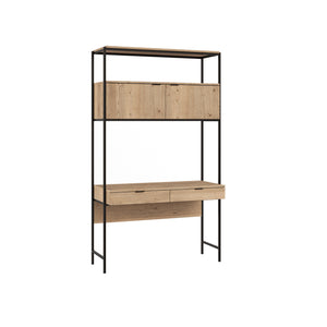 Ambrose Modular Wall Desk - Rustic Oak - Black