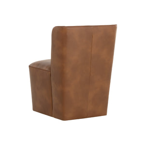 Amita Wheeled Dining Chair - Tobacco Tan