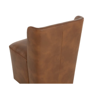 Amita Wheeled Dining Chair - Tobacco Tan