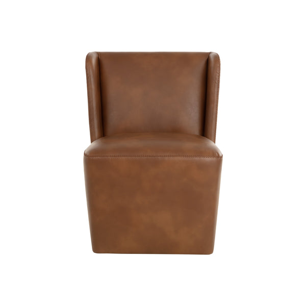 Amita Wheeled Dining Chair - Tobacco Tan
