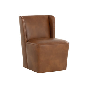 Amita Wheeled Dining Chair - Tobacco Tan